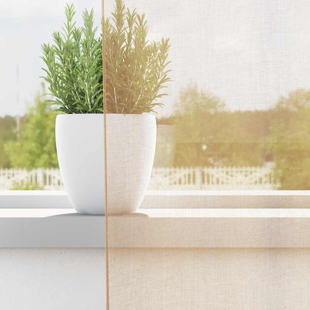 Gordijnen voile met roedezakken 2 st zand is nu te koop bij PeponiXL, paradijselijk wonen!