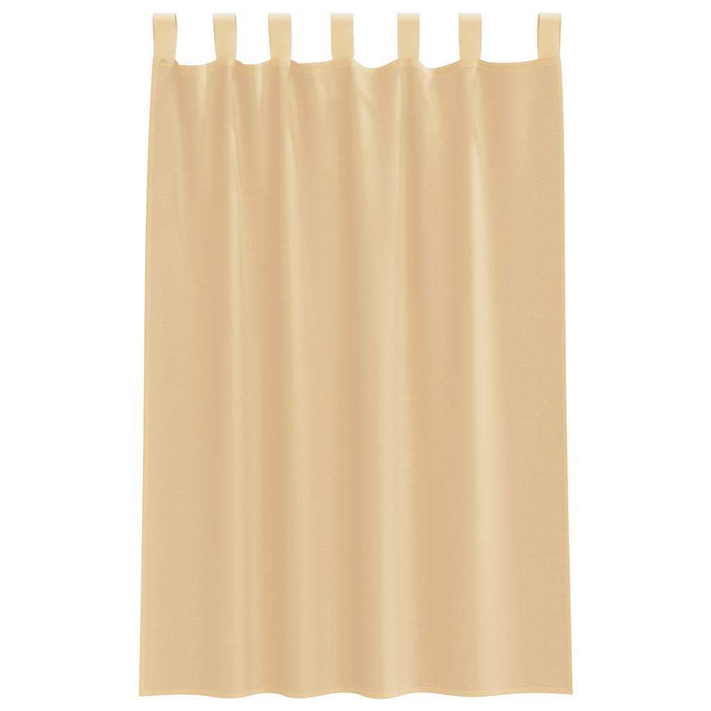 Gordijnen voile met roedezakken 2 st zand is nu te koop bij PeponiXL, paradijselijk wonen!