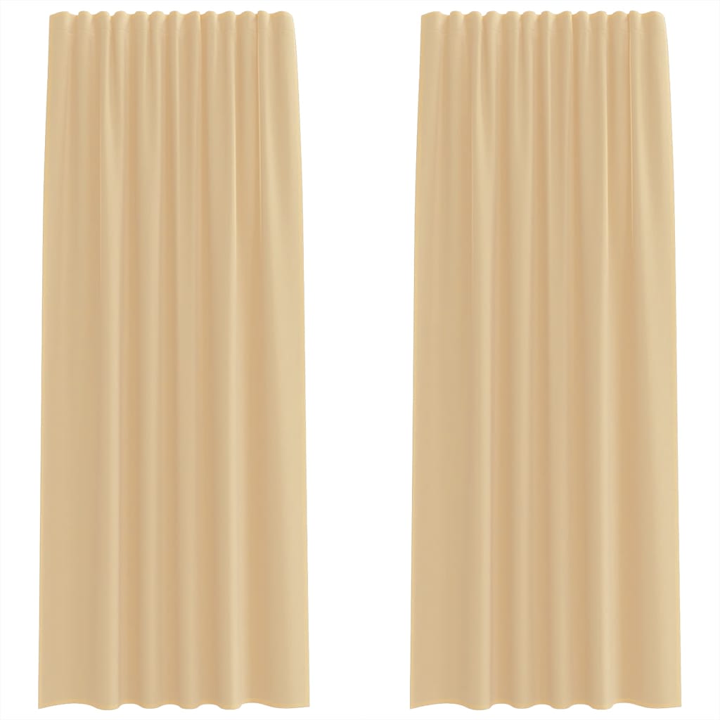 Gordijnen voile met roedezakken 2 st zand is nu te koop bij PeponiXL, paradijselijk wonen!