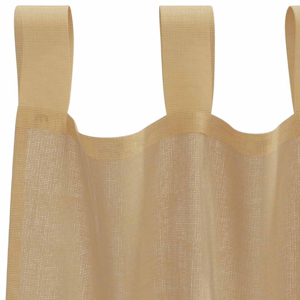 Gordijnen voile met roedezakken 2 st zand is nu te koop bij PeponiXL, paradijselijk wonen!