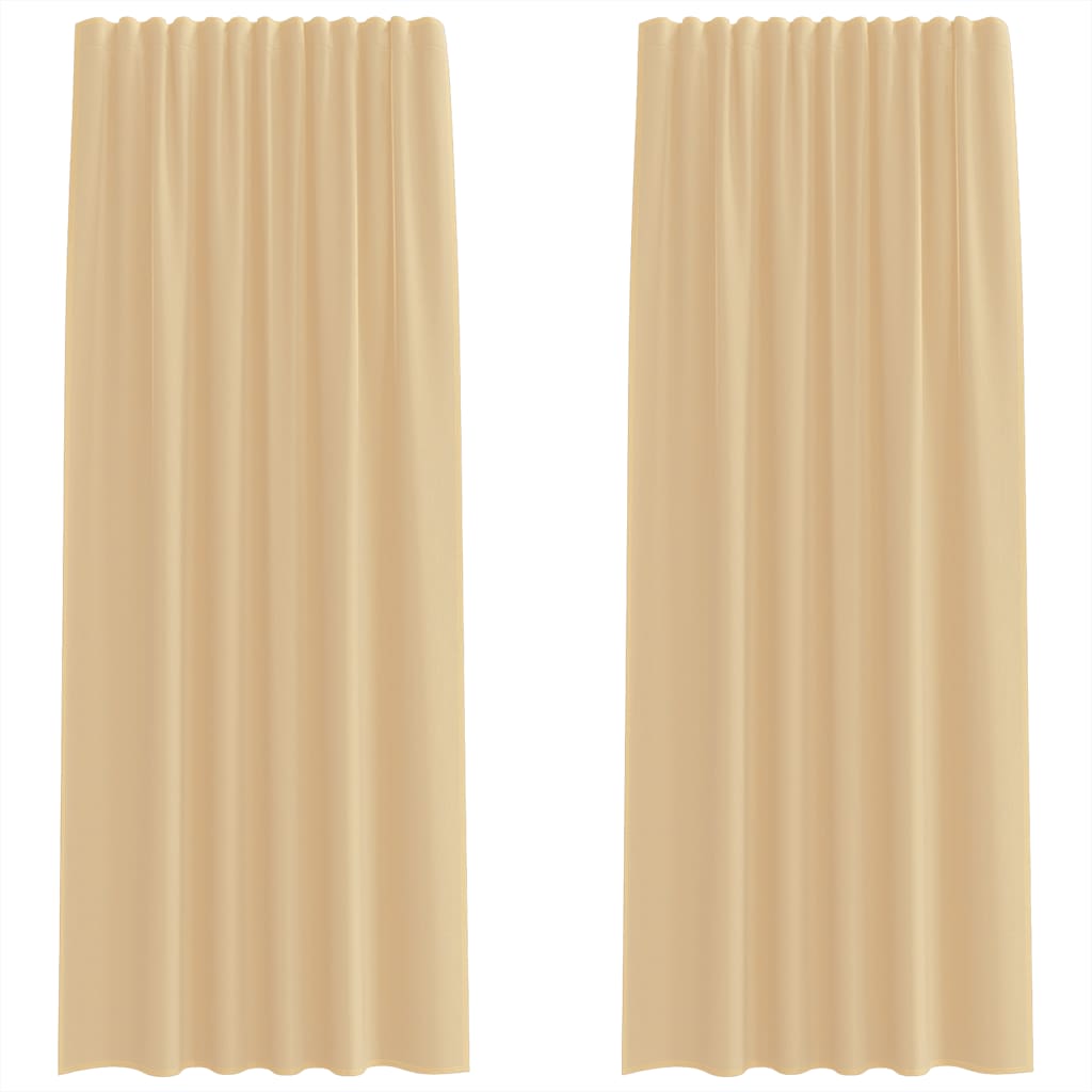Gordijnen voile met roedezakken 2 st zand is nu te koop bij PeponiXL, paradijselijk wonen!