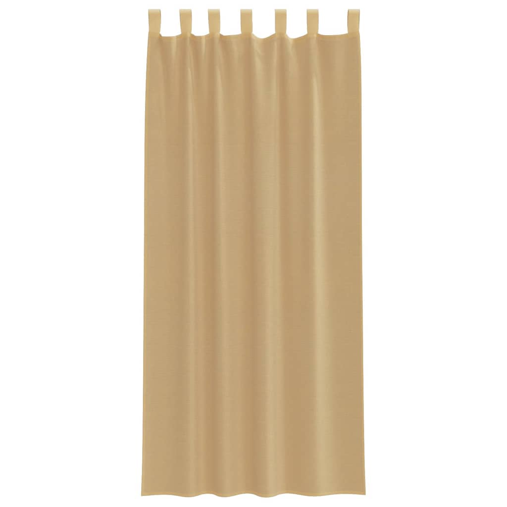 Gordijnen voile met roedezakken 2 st zand is nu te koop bij PeponiXL, paradijselijk wonen!