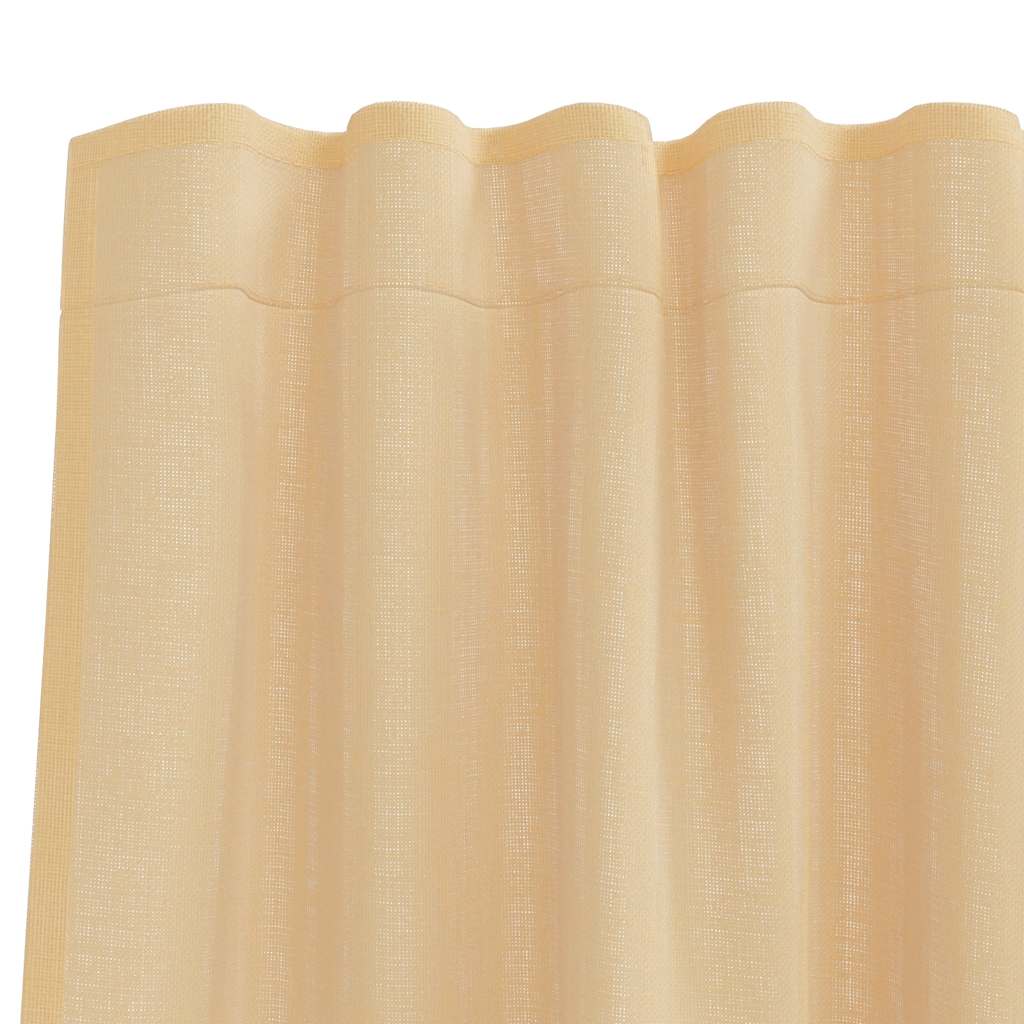 Gordijnen voile met roedezakken 2 st zand is nu te koop bij PeponiXL, paradijselijk wonen!