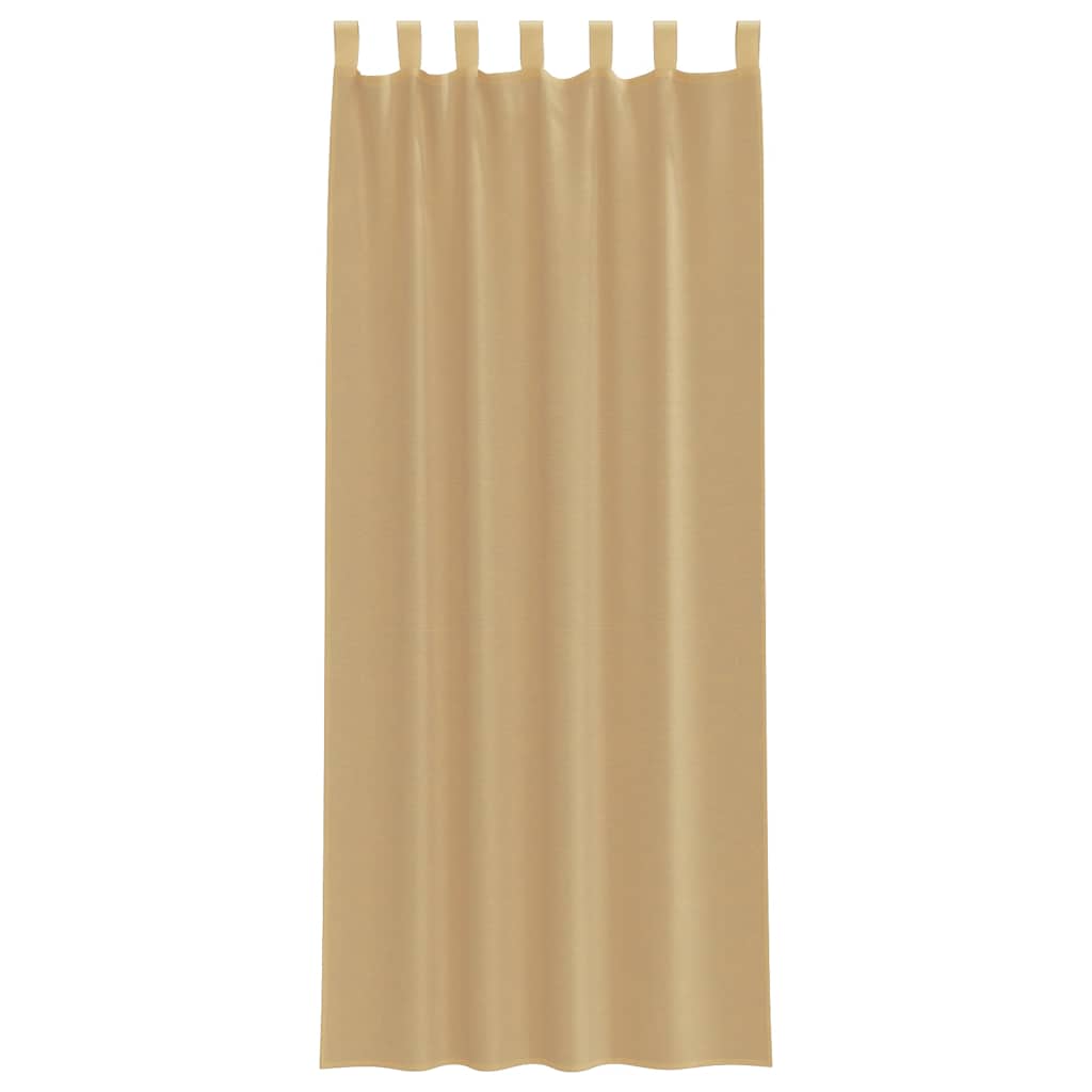 Gordijnen voile met roedezakken 2 st zand is nu te koop bij PeponiXL, paradijselijk wonen!