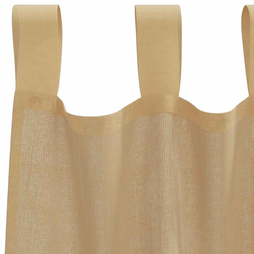 Gordijnen voile met roedezakken 2 st zand is nu te koop bij PeponiXL, paradijselijk wonen!