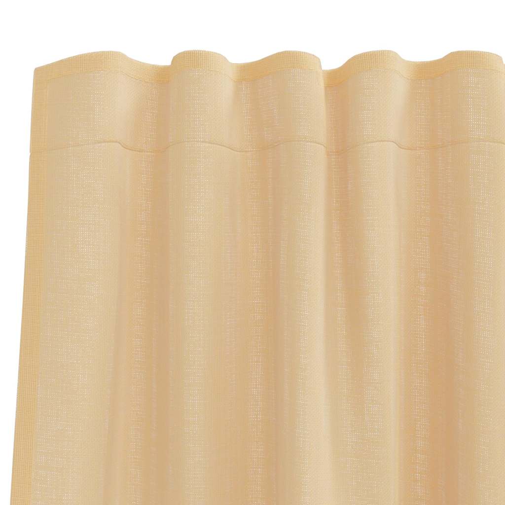 Gordijnen voile met roedezakken 2 st zand is nu te koop bij PeponiXL, paradijselijk wonen!