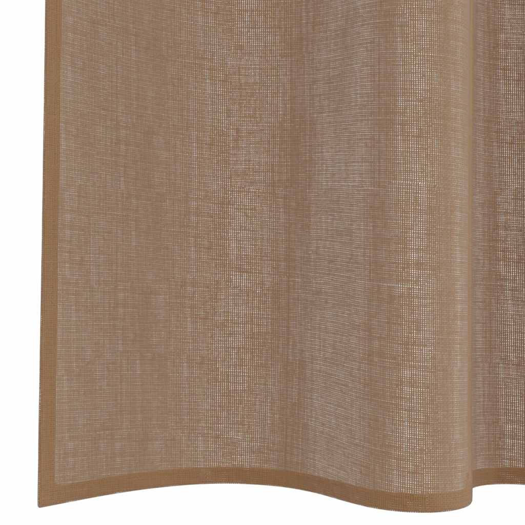 Gordijnen voile met roedezakken 2 st lichtbruin is nu te koop bij PeponiXL, paradijselijk wonen!