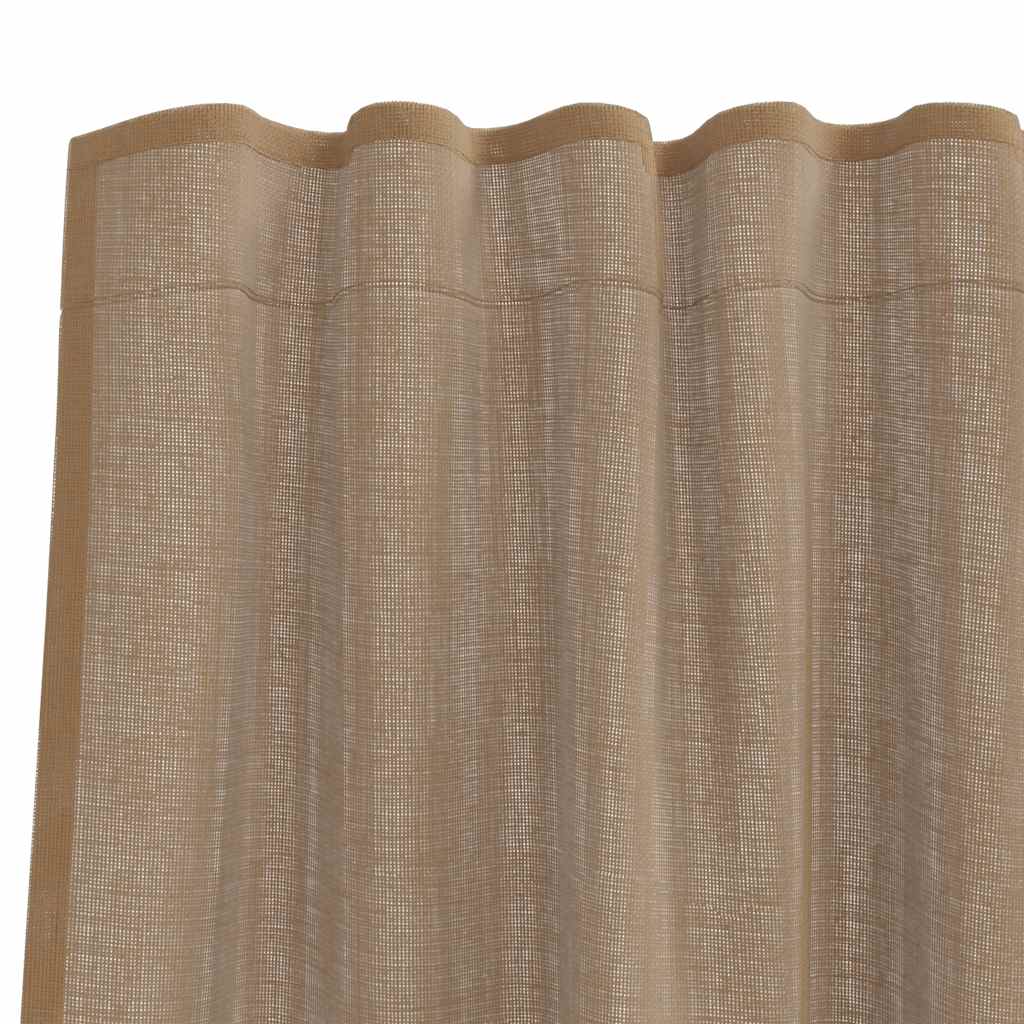 Gordijnen voile met roedezakken 2 st lichtbruin is nu te koop bij PeponiXL, paradijselijk wonen!