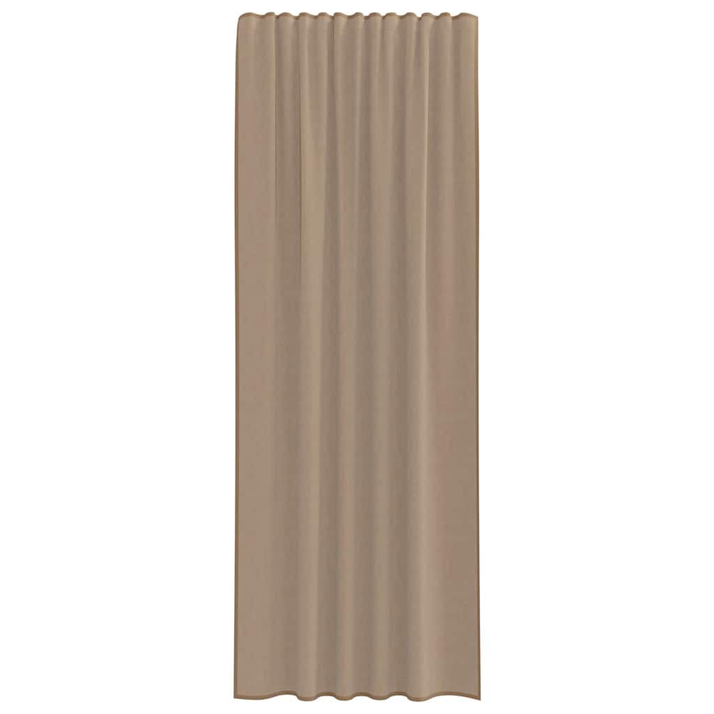 Gordijnen voile met roedezakken 2 st lichtbruin is nu te koop bij PeponiXL, paradijselijk wonen!