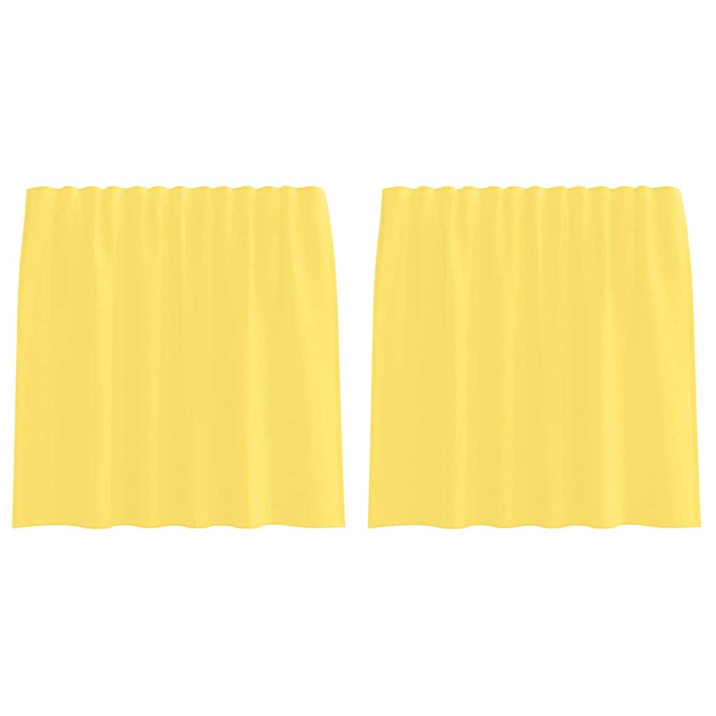 Gordijnen voile met roedezakken 2 st geel is nu te koop bij PeponiXL, paradijselijk wonen!