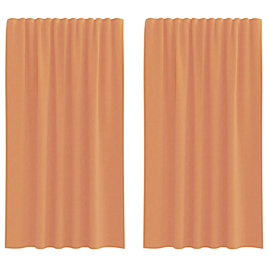 Voile gordijnen met roedezakken 2 st terracotta is nu te koop bij PeponiXL, paradijselijk wonen!