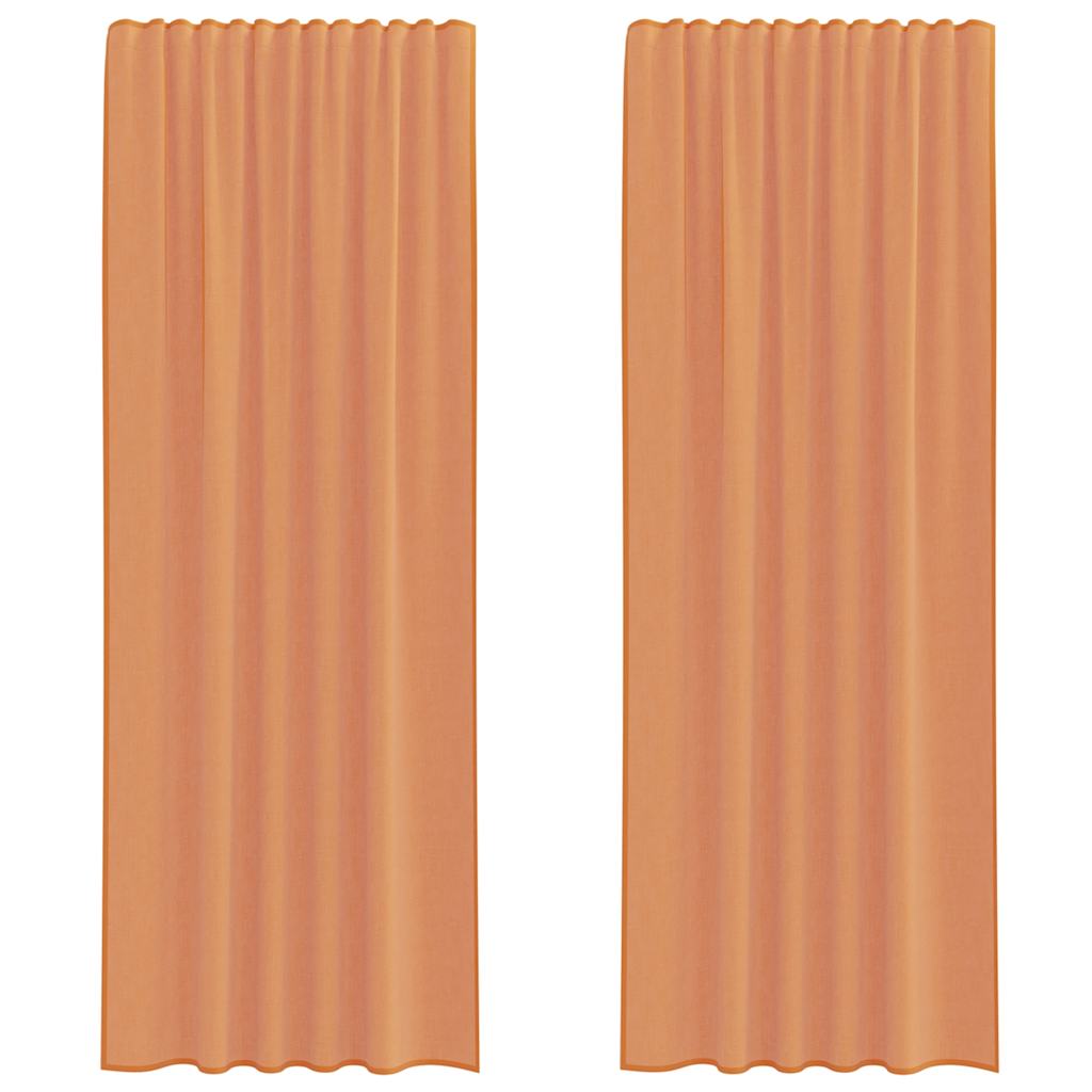 Voile gordijnen met roedezakken 2 st terracotta is nu te koop bij PeponiXL, paradijselijk wonen!