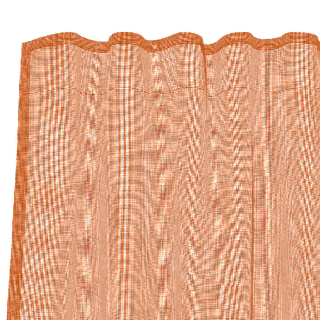 Voile gordijnen met roedezakken 2 st terracotta is nu te koop bij PeponiXL, paradijselijk wonen!