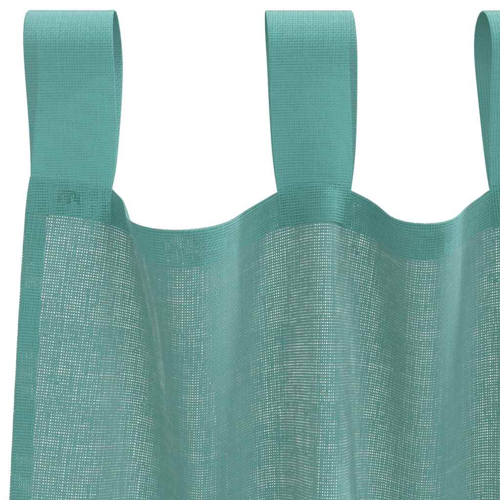 Gordijnen voile met roedezakken 2 st turkoois is nu te koop bij PeponiXL, paradijselijk wonen!