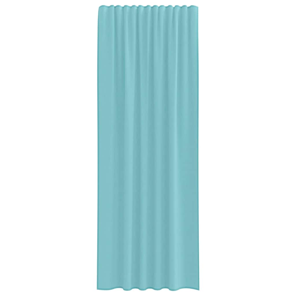 Gordijnen voile met roedezakken 2 st turkoois is nu te koop bij PeponiXL, paradijselijk wonen!