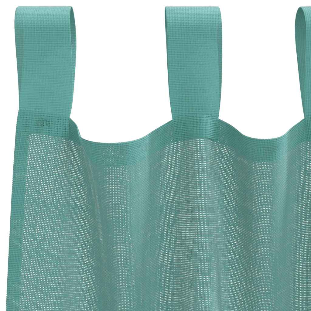 Gordijnen voile met roedezakken 2 st turkoois is nu te koop bij PeponiXL, paradijselijk wonen!