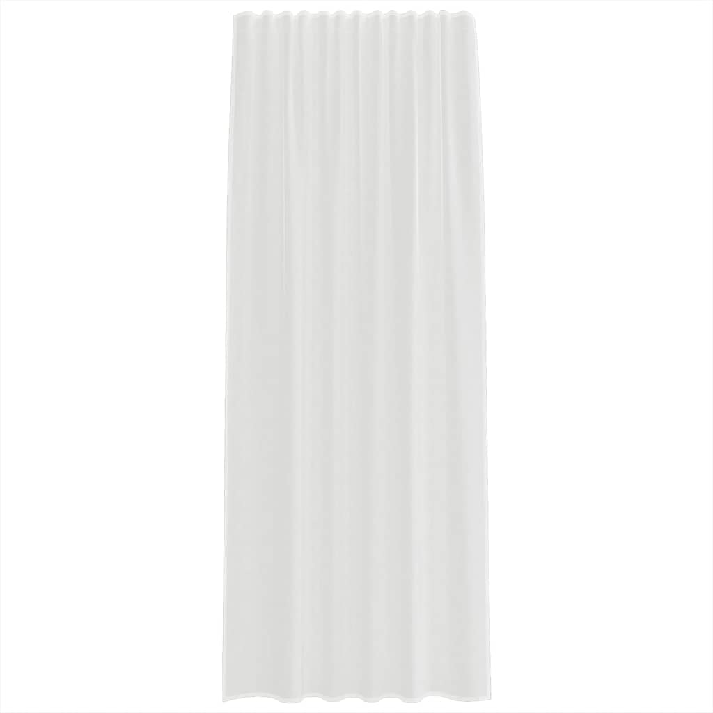 Gordijnen voile met roedezakken 2 st wit is nu te koop bij PeponiXL, paradijselijk wonen!