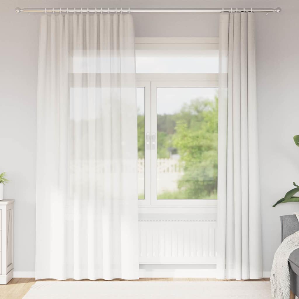 Gordijnen voile met roedezakken 2 st wit is nu te koop bij PeponiXL, paradijselijk wonen!