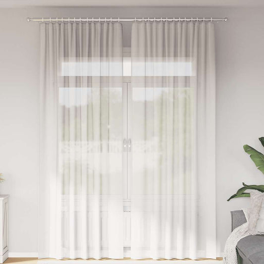 Gordijnen voile met roedezakken 2 st wit is nu te koop bij PeponiXL, paradijselijk wonen!