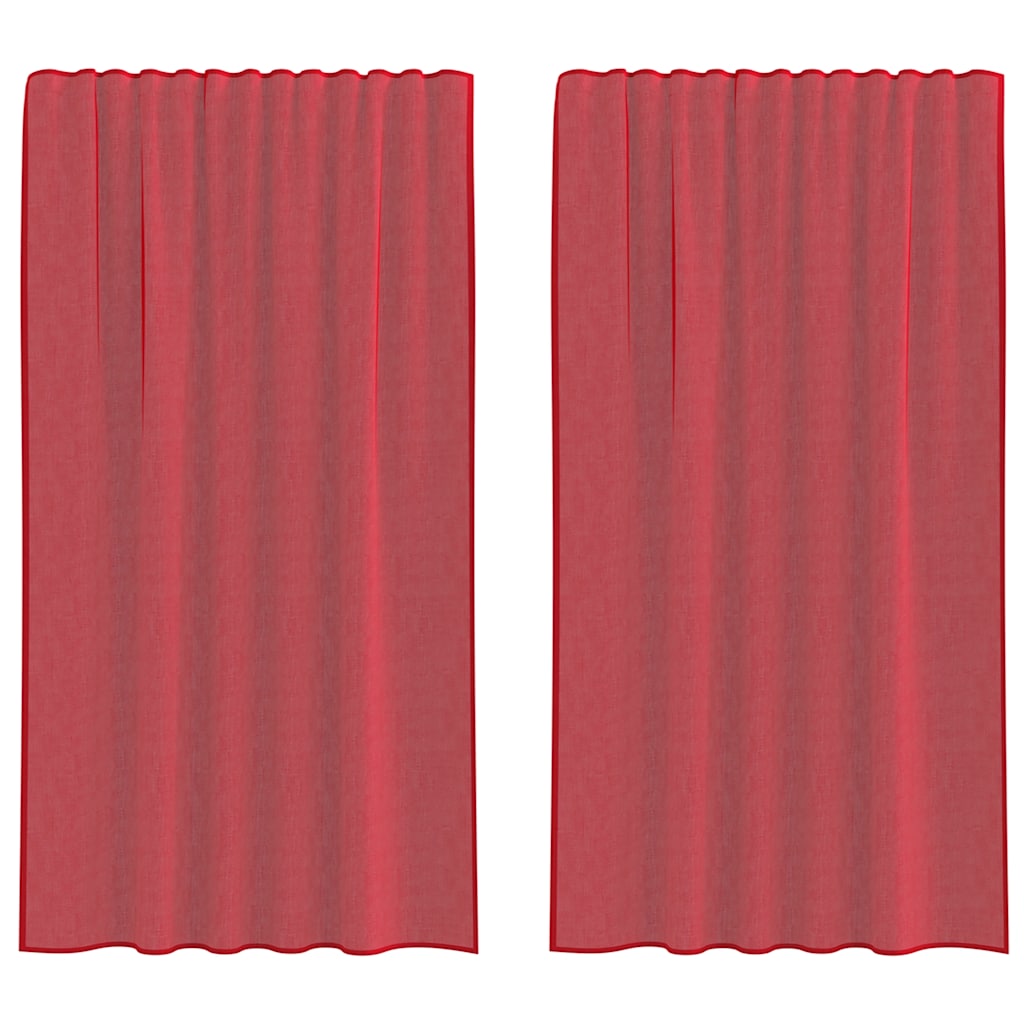 Gordijnen voile met roedezakken 2 st wijnrood is nu te koop bij PeponiXL, paradijselijk wonen!
