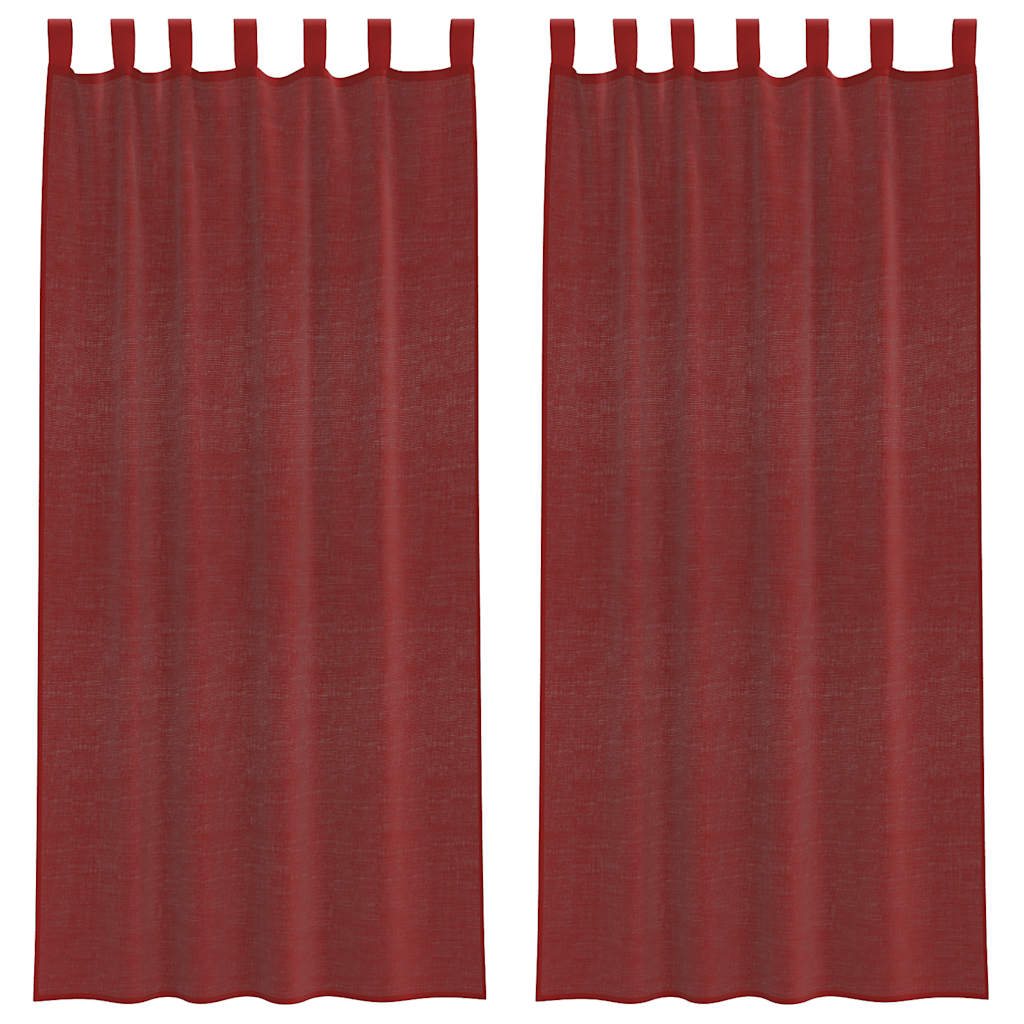 Gordijnen voile met roedezakken 2 st wijnrood is nu te koop bij PeponiXL, paradijselijk wonen!