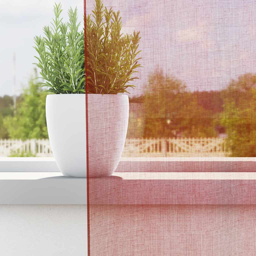 Gordijnen voile met roedezakken 2 st wijnrood is nu te koop bij PeponiXL, paradijselijk wonen!