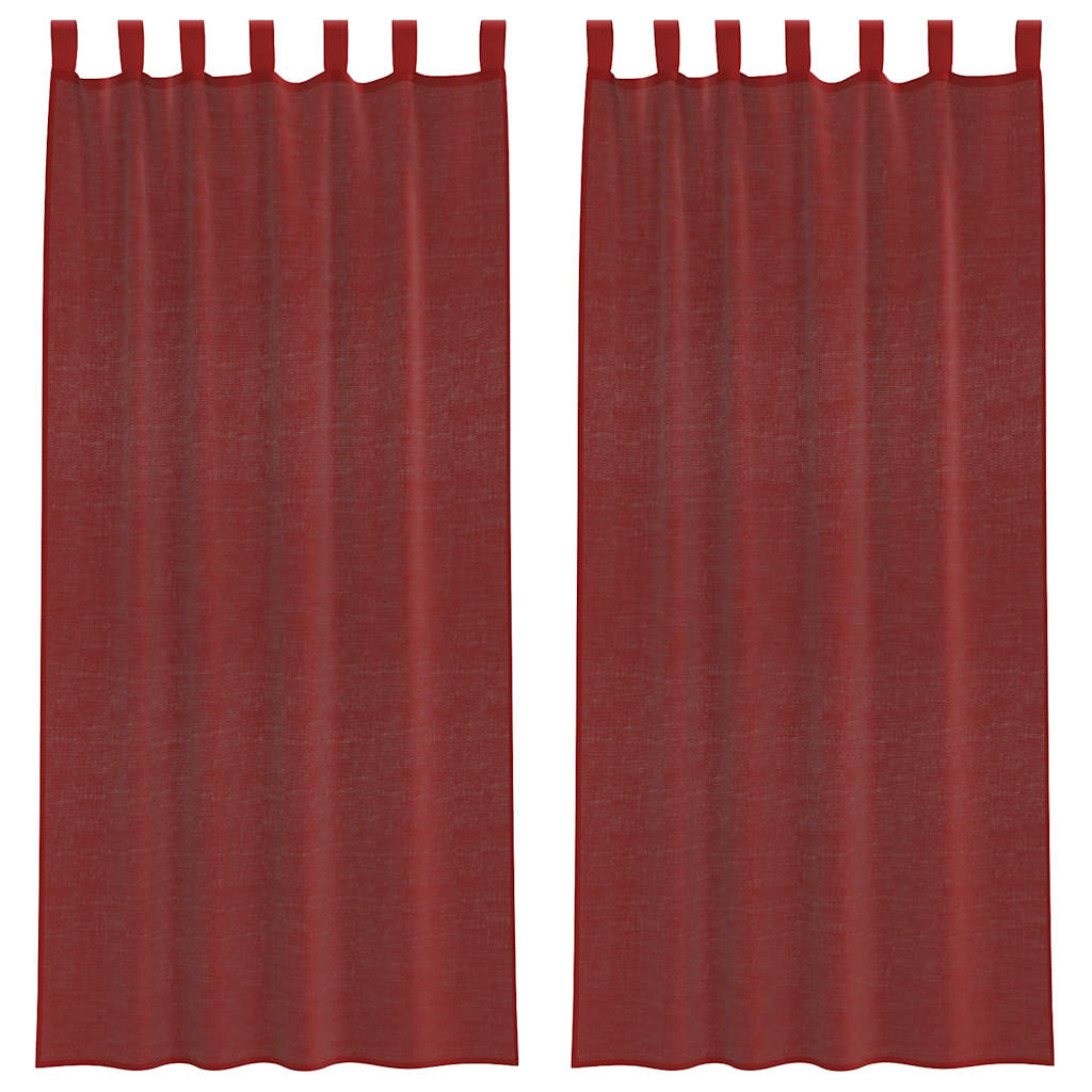 Gordijnen voile met roedezakken 2 st wijnrood is nu te koop bij PeponiXL, paradijselijk wonen!