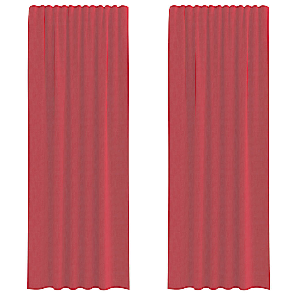 Gordijnen voile met roedezakken 2 st wijnrood is nu te koop bij PeponiXL, paradijselijk wonen!