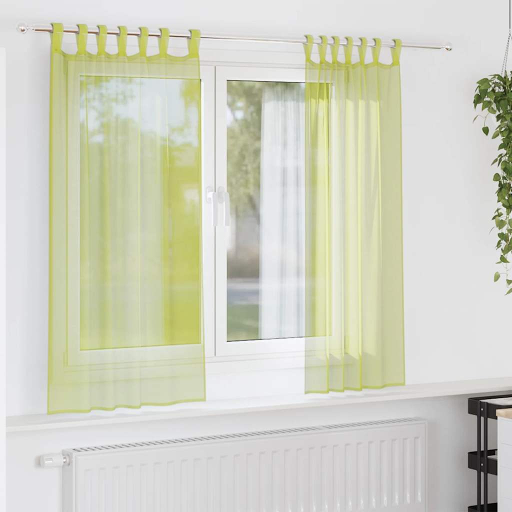 Gordijnen voile met lipje Top 2 st Appelgroen is nu te koop bij PeponiXL, paradijselijk wonen!