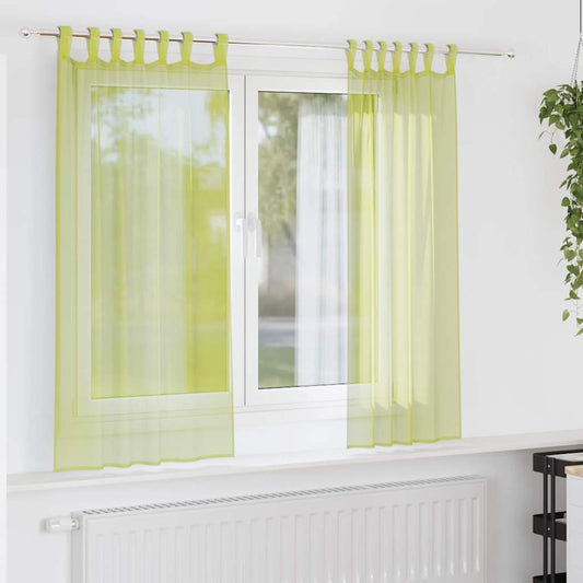 Gordijnen voile met lipje Top 2 st Appelgroen is nu te koop bij PeponiXL, paradijselijk wonen!