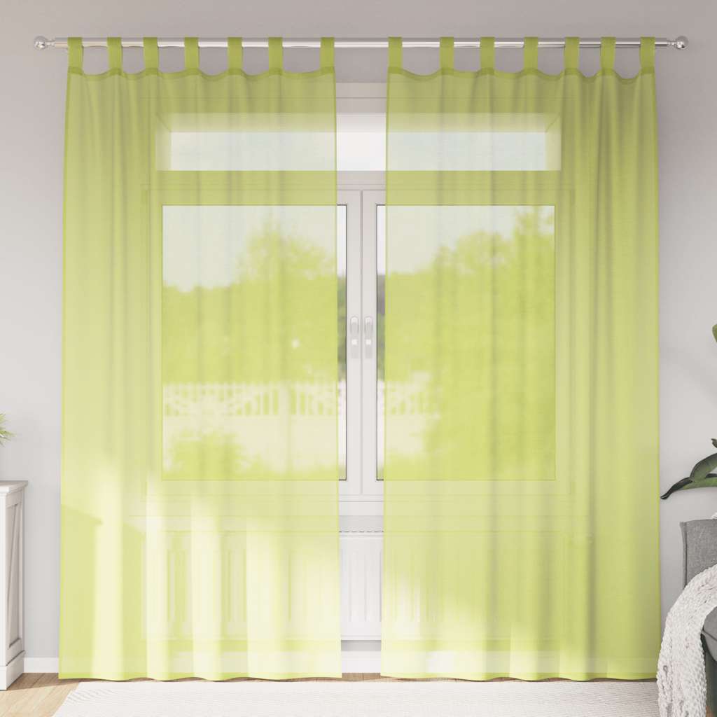 Gordijnen voile met lipje Top 2 st Appelgroen is nu te koop bij PeponiXL, paradijselijk wonen!