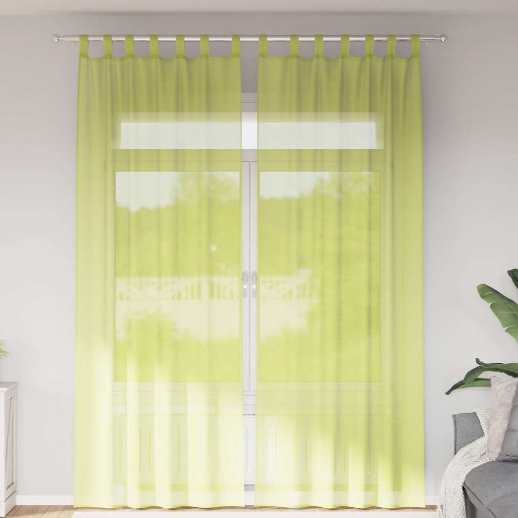 Gordijnen voile met lipje Top 2 st Appelgroen is nu te koop bij PeponiXL, paradijselijk wonen!