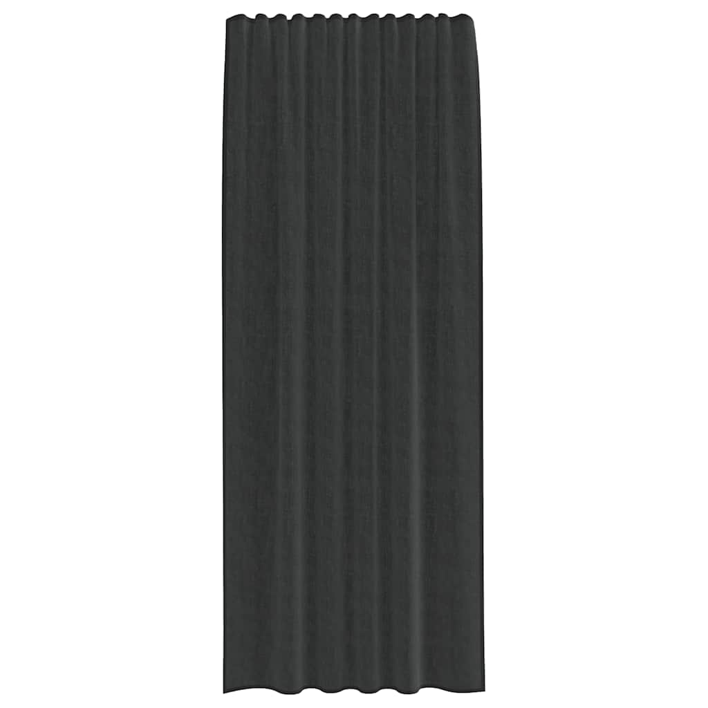 Gordijnen voile met tab top 2 st zwart is nu te koop bij PeponiXL, paradijselijk wonen!