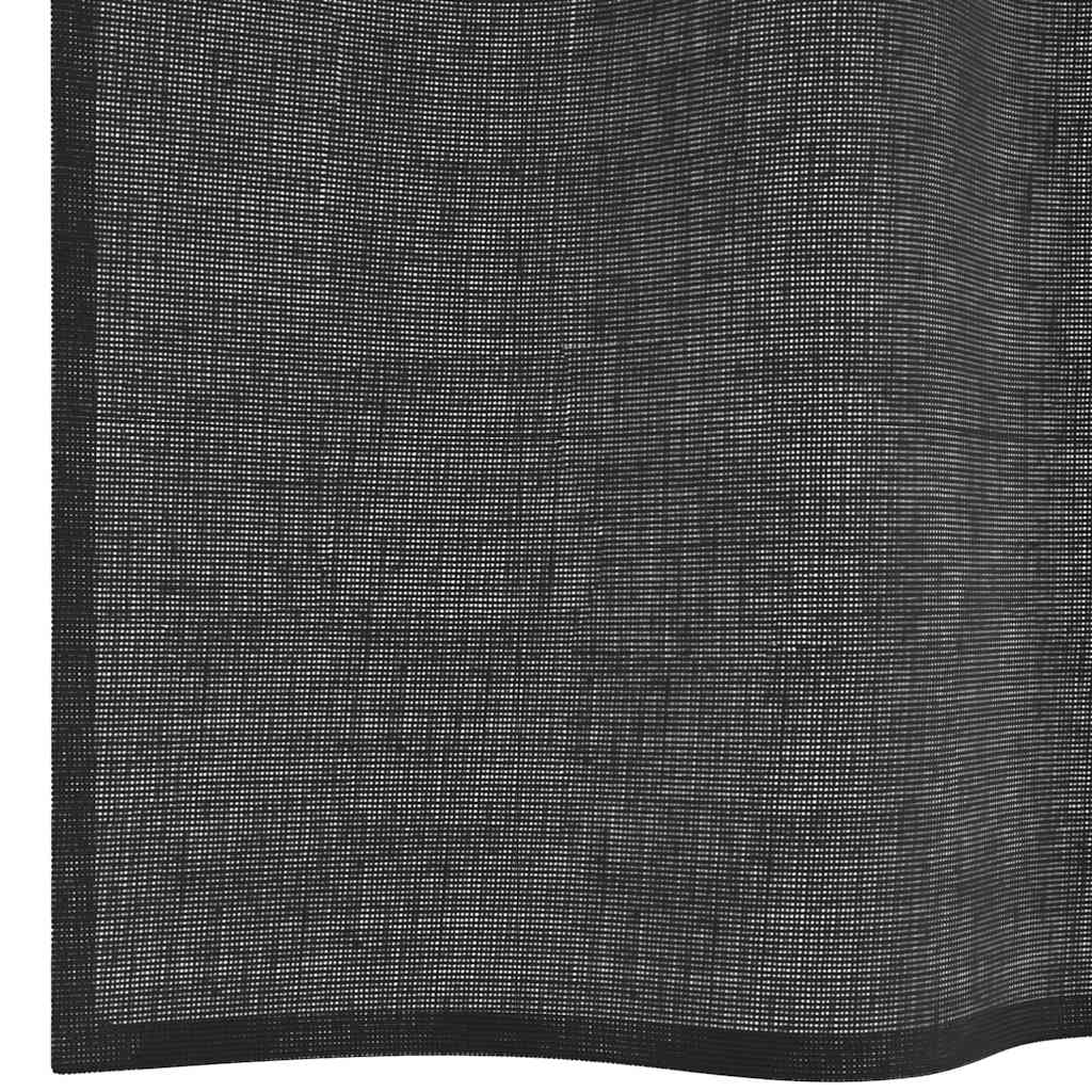 Gordijnen voile met tab top 2 st zwart is nu te koop bij PeponiXL, paradijselijk wonen!