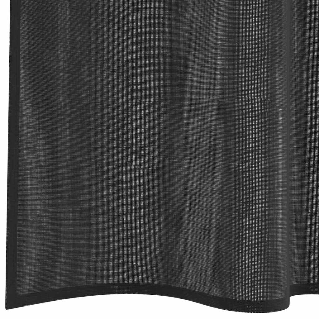 Gordijnen voile met tab top 2 st zwart is nu te koop bij PeponiXL, paradijselijk wonen!