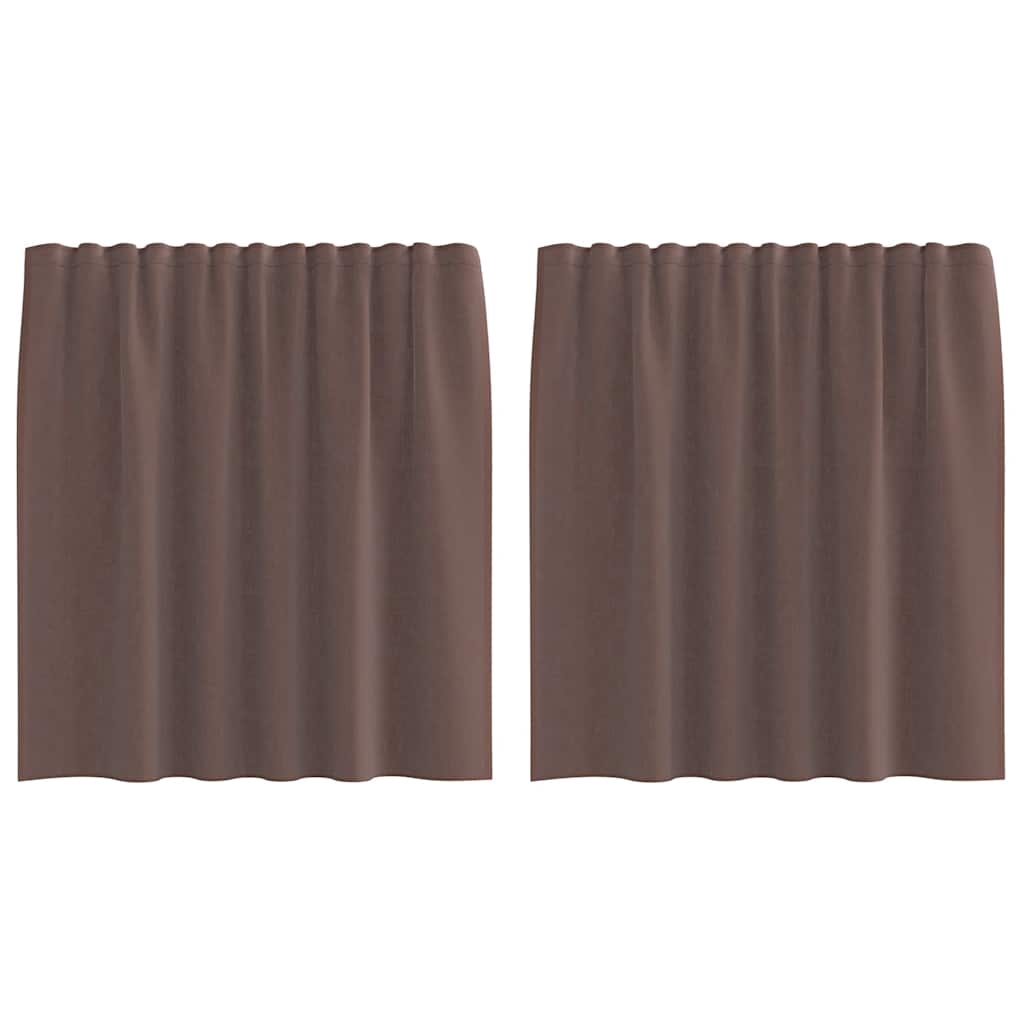 Gordijnen voile met tab top 2 st bruin is nu te koop bij PeponiXL, paradijselijk wonen!