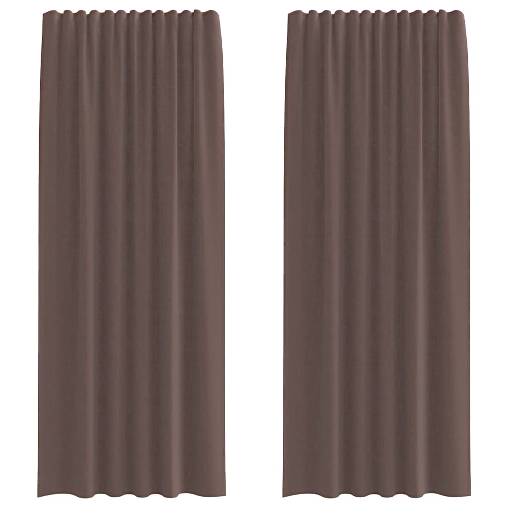 Gordijnen voile met tab top 2 st bruin is nu te koop bij PeponiXL, paradijselijk wonen!