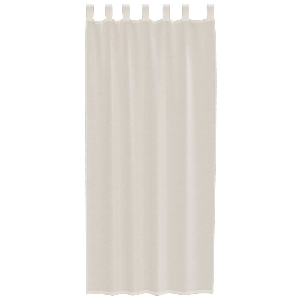 Gordijnen voile met Tab Top 2 st crèmekleurig is nu te koop bij PeponiXL, paradijselijk wonen!