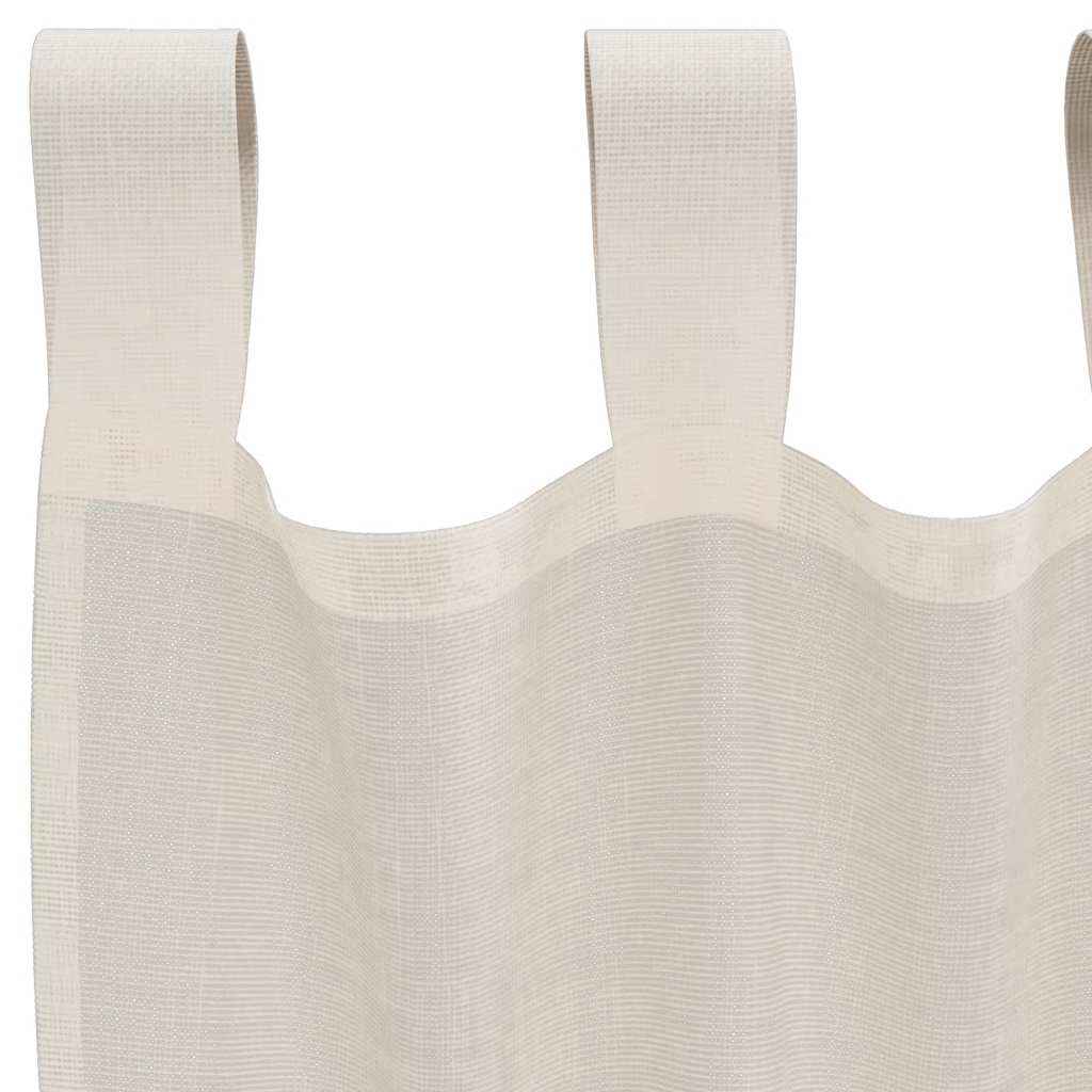 Gordijnen voile met Tab Top 2 st crèmekleurig is nu te koop bij PeponiXL, paradijselijk wonen!
