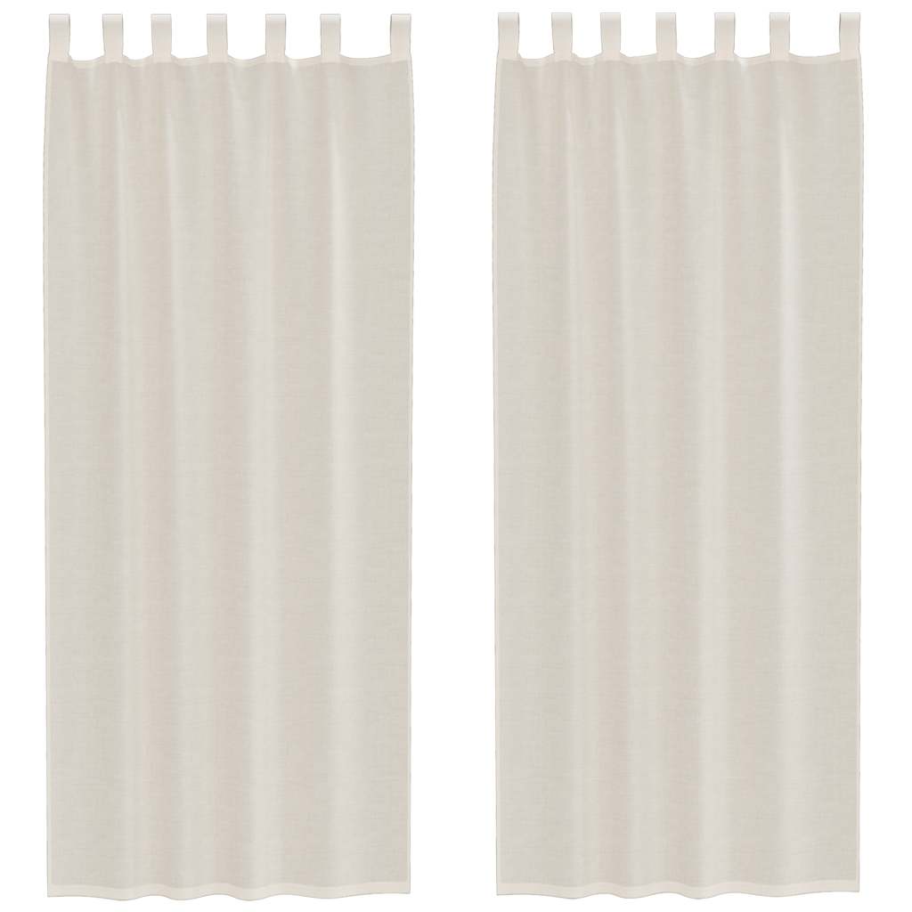 Gordijnen voile met Tab Top 2 st crèmekleurig is nu te koop bij PeponiXL, paradijselijk wonen!