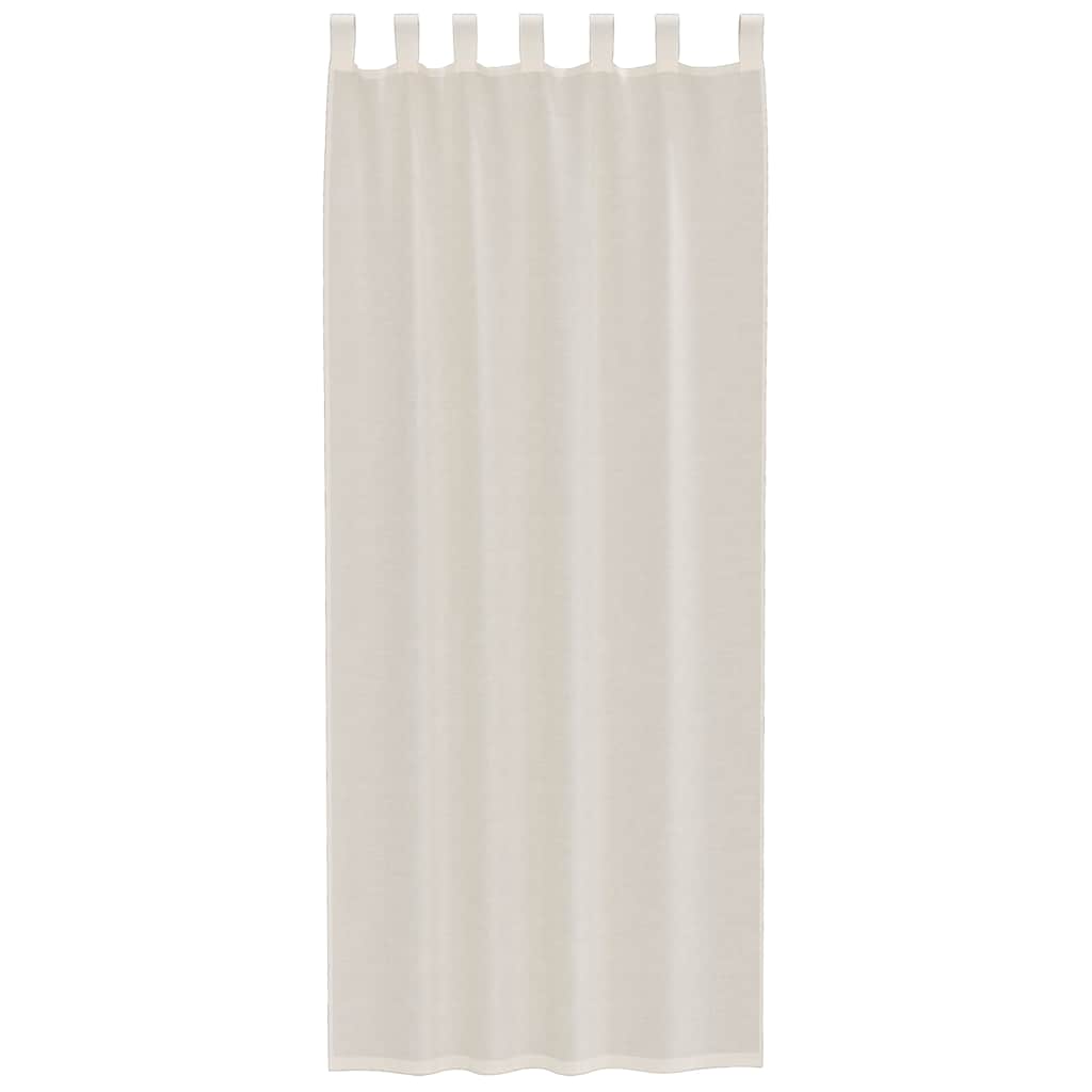 Gordijnen voile met Tab Top 2 st crèmekleurig is nu te koop bij PeponiXL, paradijselijk wonen!