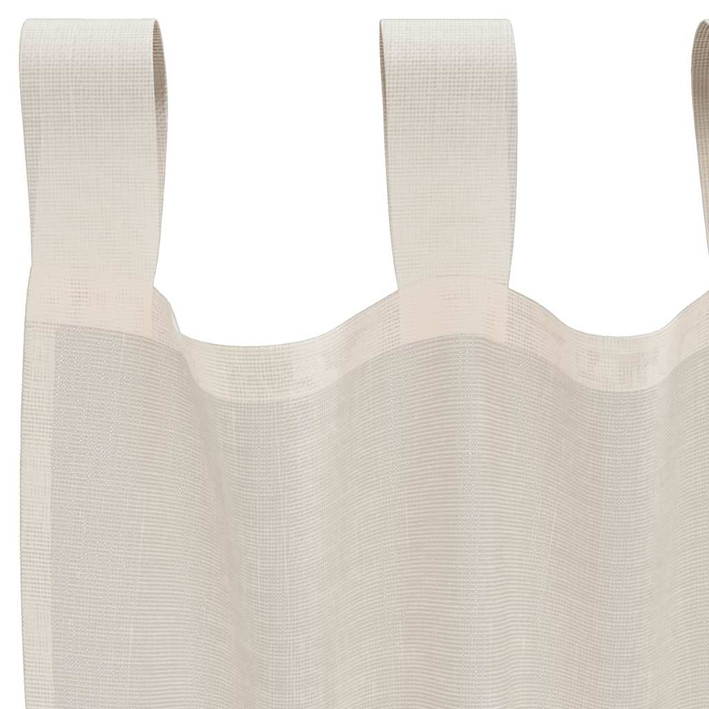 Gordijnen voile met Tab Top 2 st crèmekleurig is nu te koop bij PeponiXL, paradijselijk wonen!