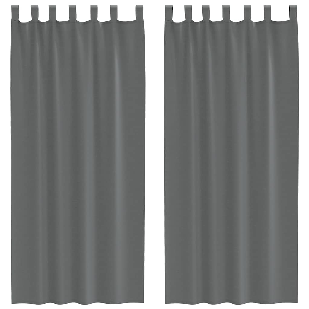 Gordijnen voile met lussen 2 st 140x225 cm donkergrijs is nu te koop bij PeponiXL, paradijselijk wonen!