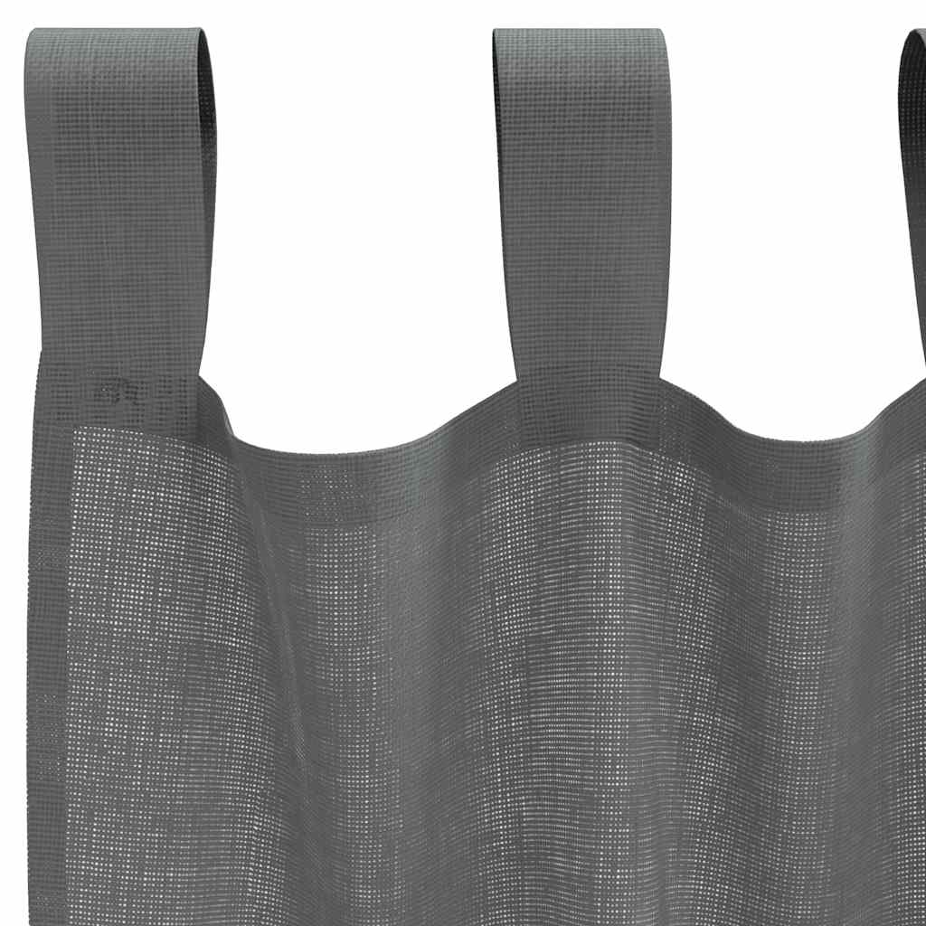 Gordijnen voile met lussen 2 st 140x225 cm donkergrijs is nu te koop bij PeponiXL, paradijselijk wonen!
