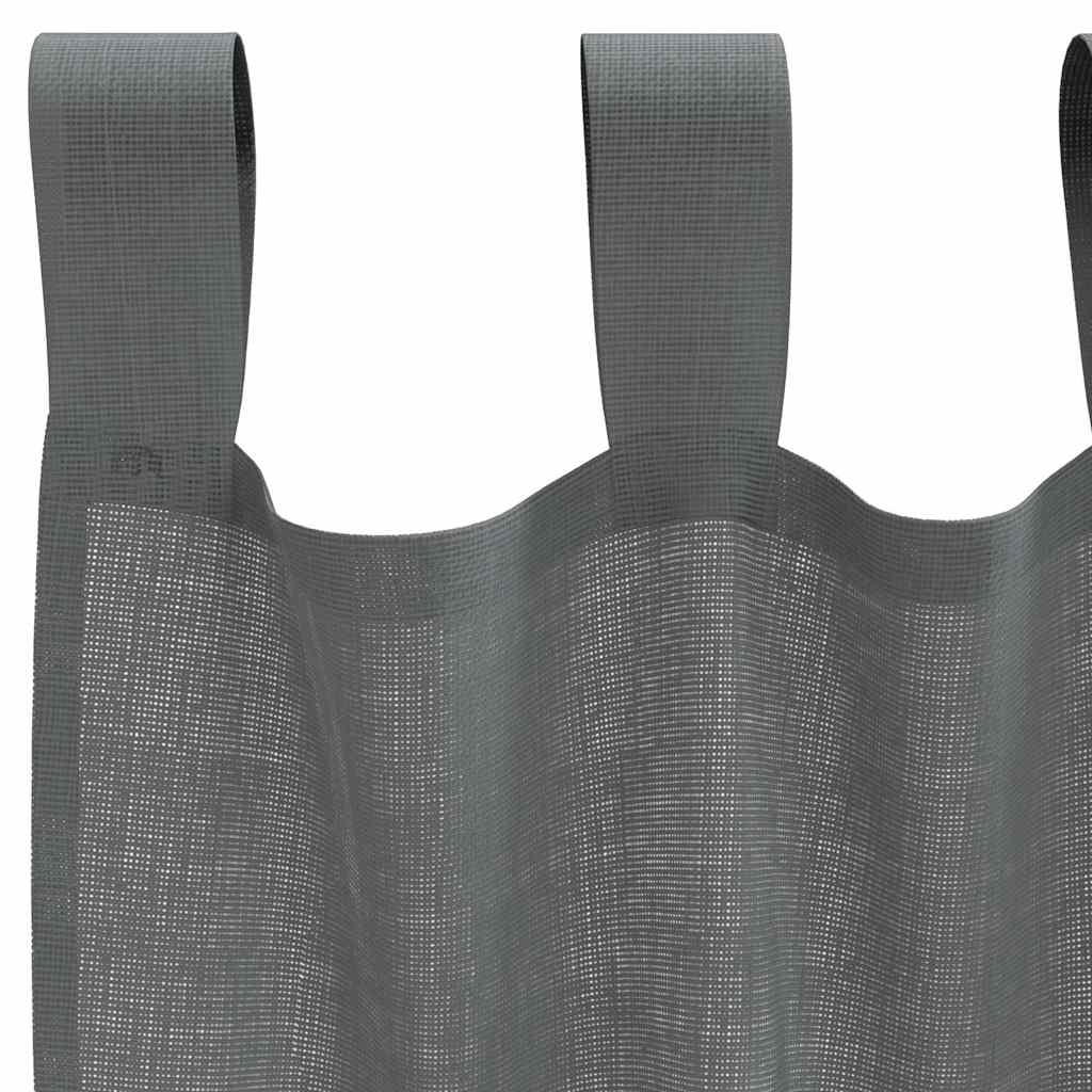 Gordijnen voile met lussen 2 st 140x260 cm donkergrijs is nu te koop bij PeponiXL, paradijselijk wonen!