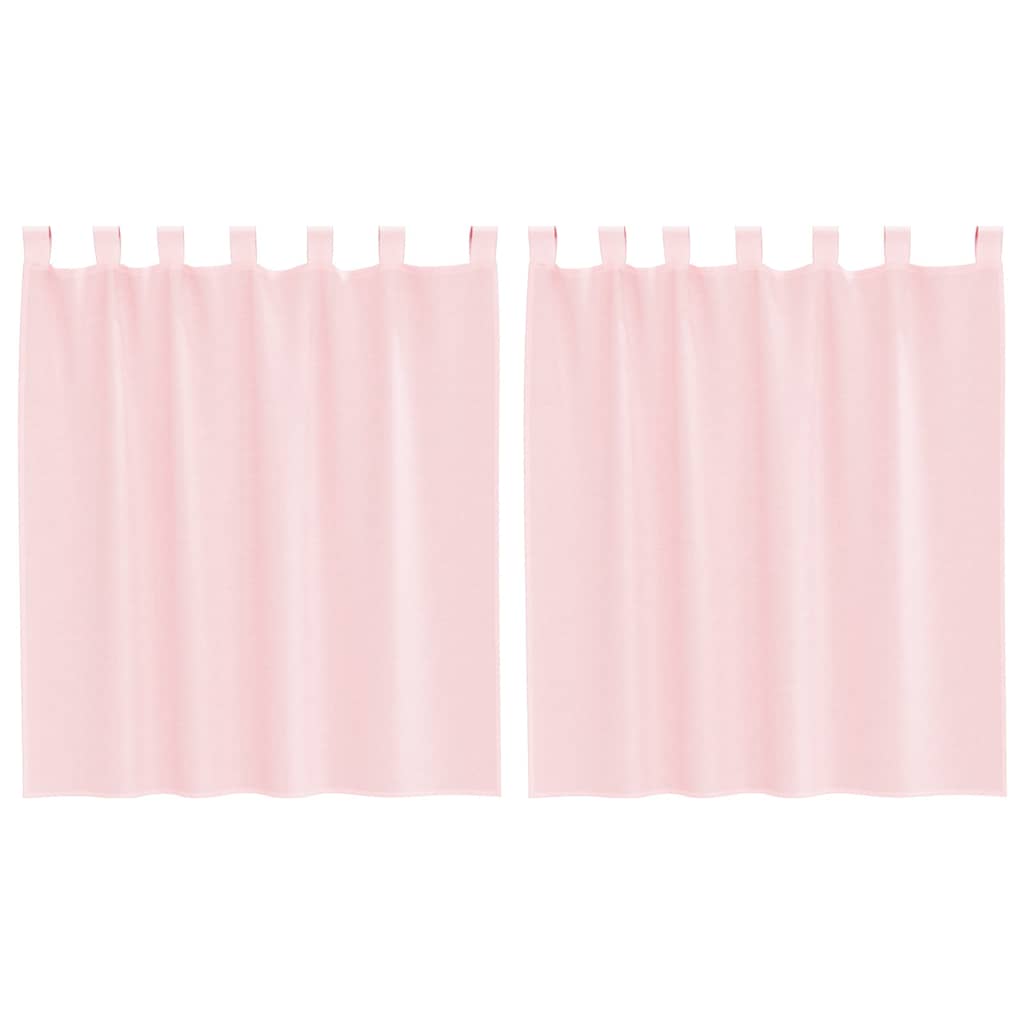 Gordijnen voile met lussen 2 st 140x140 cm lichtroze is nu te koop bij PeponiXL, paradijselijk wonen!