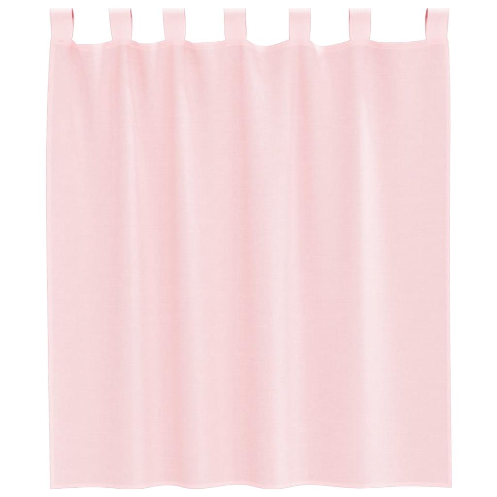 Gordijnen voile met lussen 2 st 140x140 cm lichtroze is nu te koop bij PeponiXL, paradijselijk wonen!