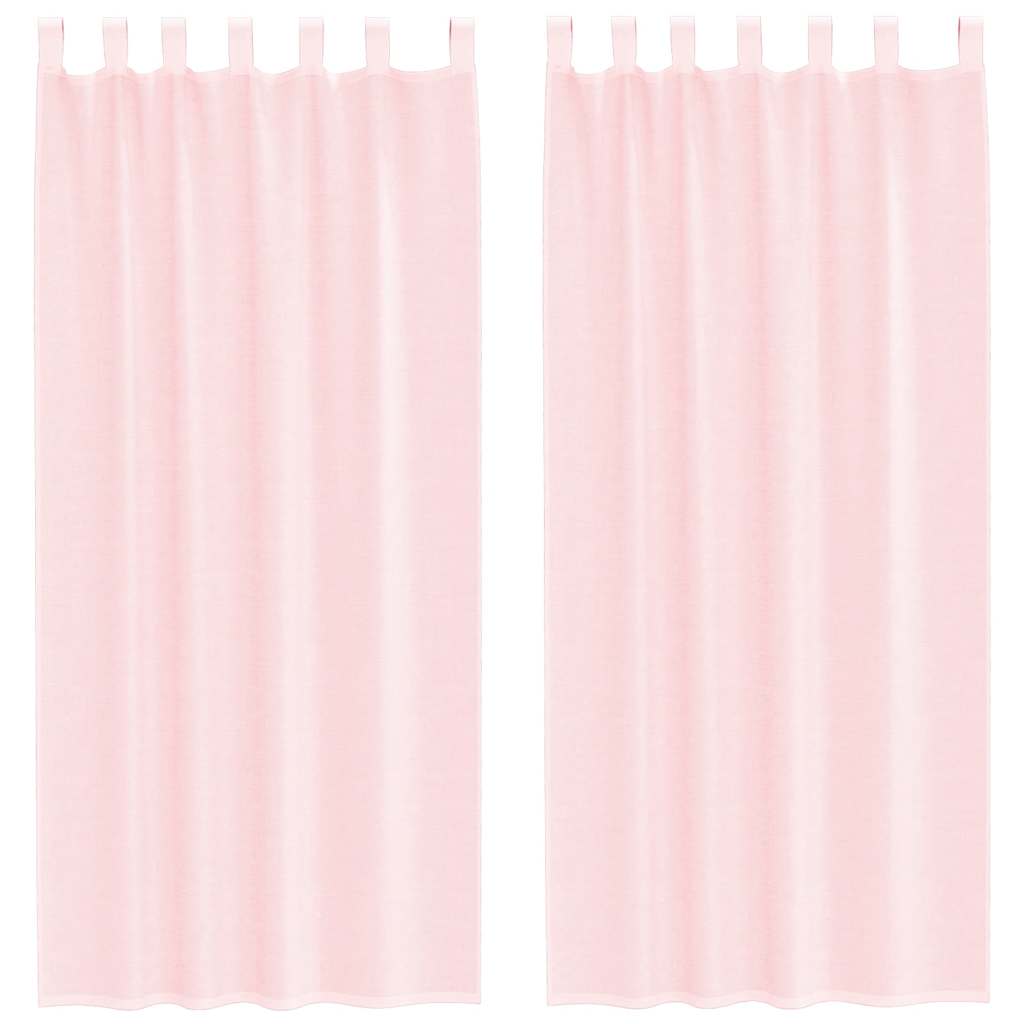 Gordijnen voile met lussen 2 st 140x225 cm lichtroze is nu te koop bij PeponiXL, paradijselijk wonen!
