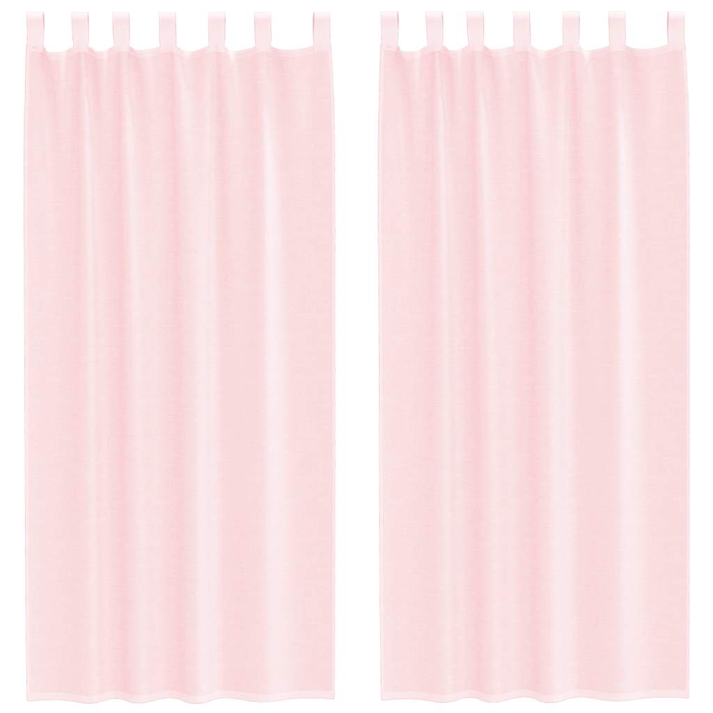 Gordijnen voile met lussen 2 st 140x245 cm lichtroze is nu te koop bij PeponiXL, paradijselijk wonen!