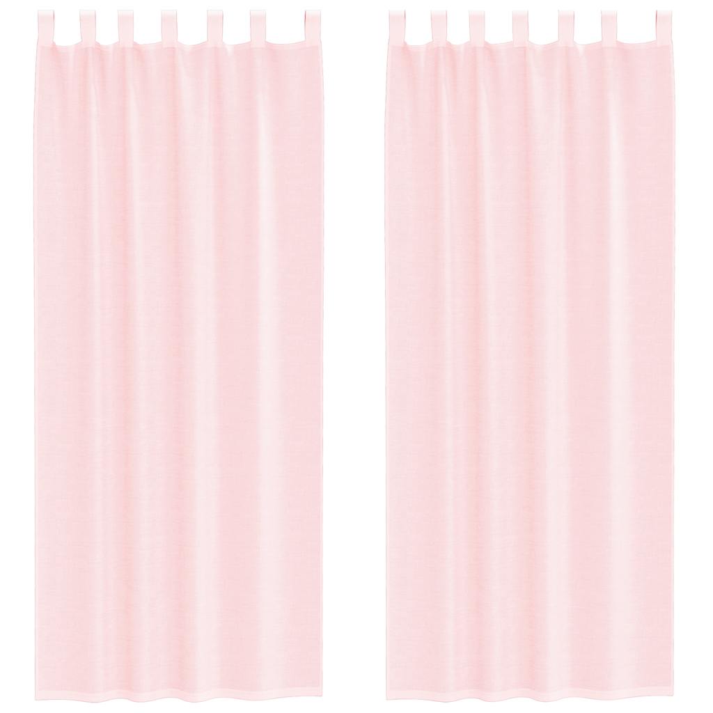 Gordijnen voile met lussen 2 st 140x260 cm lichtroze is nu te koop bij PeponiXL, paradijselijk wonen!